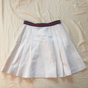 Gucci White Nylon Pleated Skirt Size S